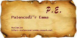 Palencsár Emma névjegykártya