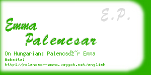 emma palencsar business card